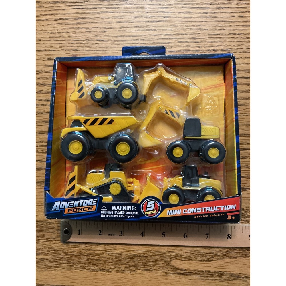 Adventure Force Mini Construction Service Vehicles 5 Piece Set Yellow Trucks